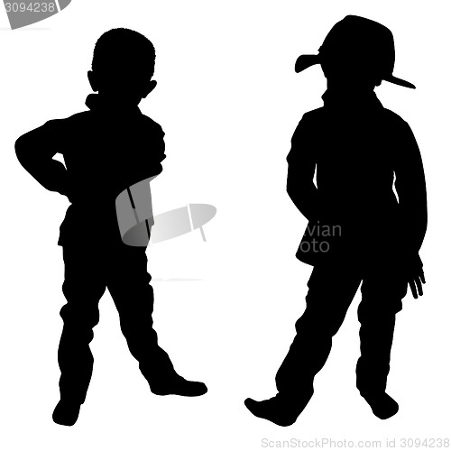 Image of Silhouettes of two little boys