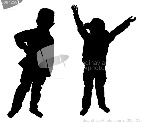Image of Silhouettes of two little boys