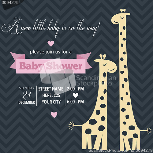 Image of Baby girl invitation for baby shower