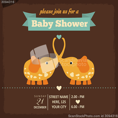 Image of baby shower invitation in retro style