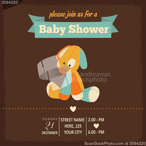 Image of baby shower invitation in retro style