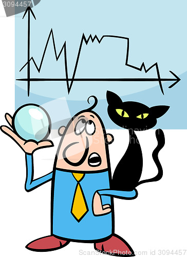 Image of businessman diviner cartoon
