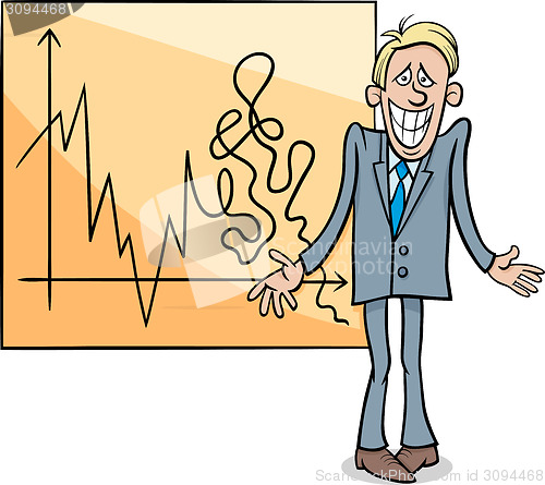 Image of economic crisis cartoon illustration