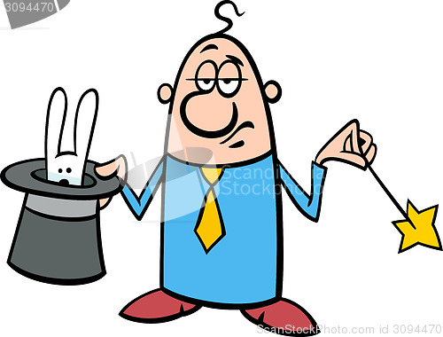 Image of magician businessman cartoon