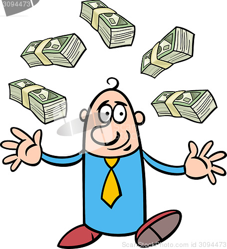 Image of happy rich businessman cartoon