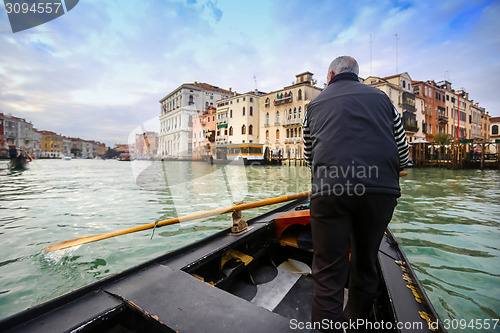 Image of Gondolier in gondola