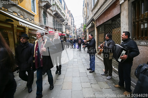 Image of Street musicians in Venice