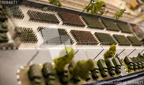 Image of military toy soldiers formation parade