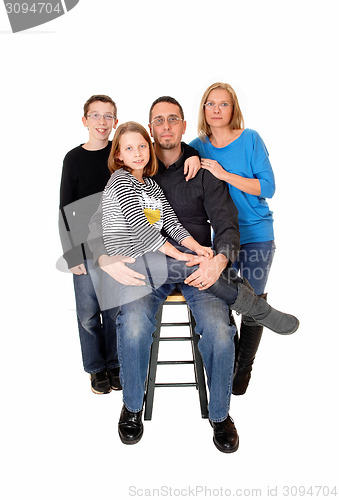 Image of Family portrait of four.