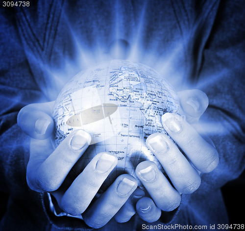 Image of Globe in a girl's hands