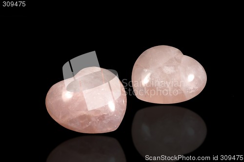 Image of Two polished stoned hearts
