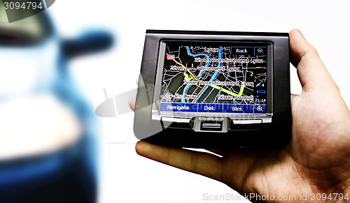 Image of Gps in a man hand.