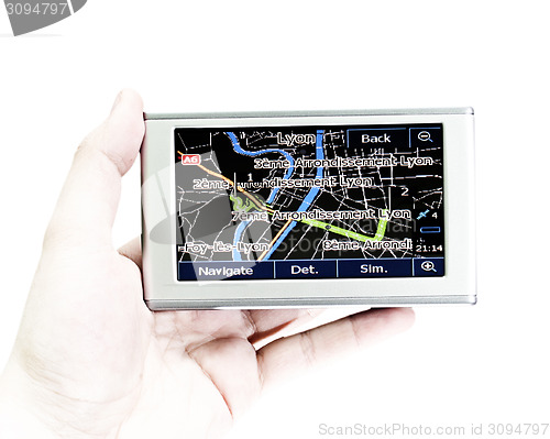 Image of Gps in a man hand.