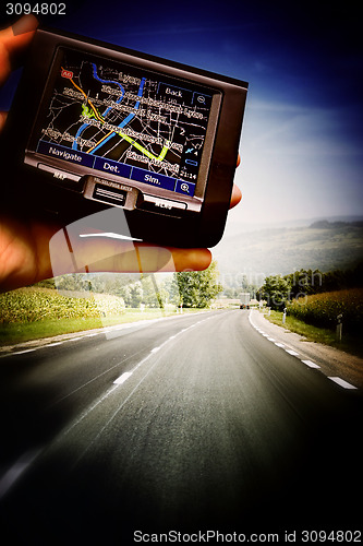 Image of GPS in a man hand