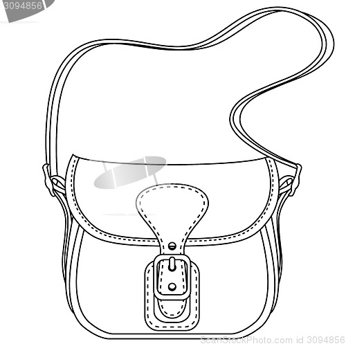 Image of Contour vector illustration. Ladies fashion bag