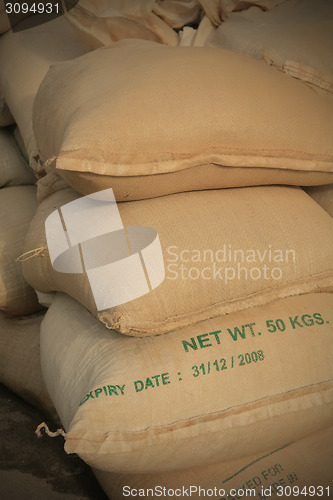 Image of pervaded sacks with inscription