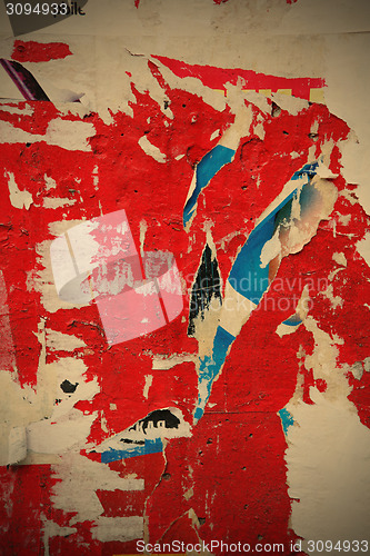 Image of Texture, Varicolored Wall with Scrap of the Posters