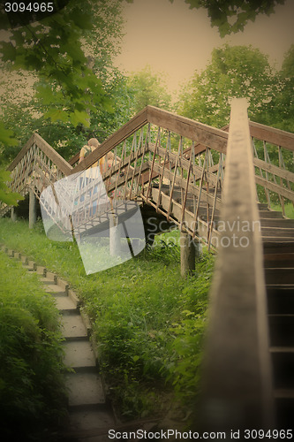 Image of Romantic Landscape with Stairway