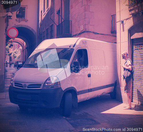 Image of Spain, Barcelona, 06.23.2013, a scene on an old narrow street