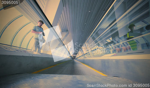 Image of moving escalator