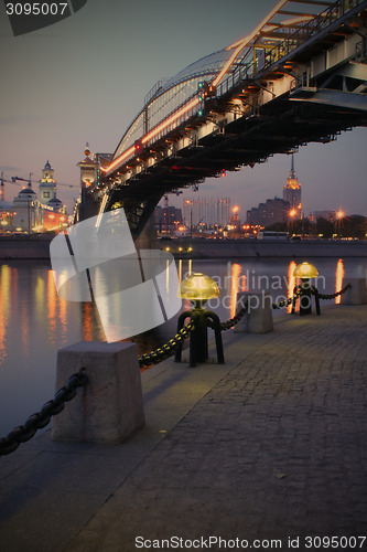 Image of torch on quay of the Moscow-river, Russia