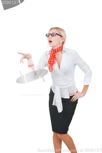 Image of Business Woman pointing