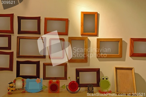 Image of The photo frames on wall