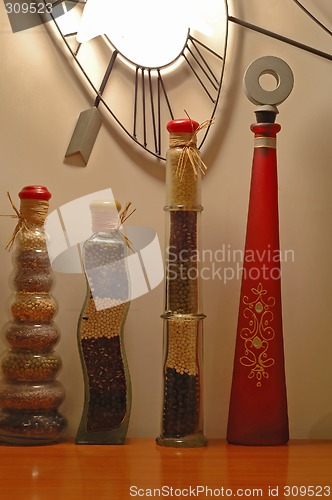 Image of Row of decorative bottles