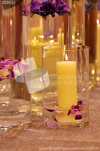 Image of The spa candles and flowers