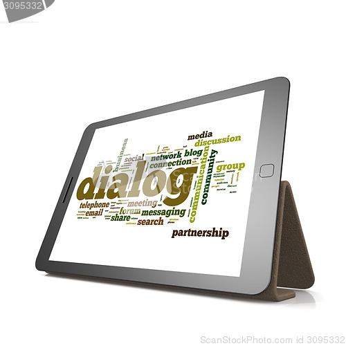 Image of Dialog word cloud on tablet