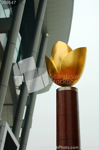 Image of Gold-plated lotus statue