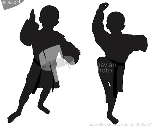Image of Silhouettes of two little boys