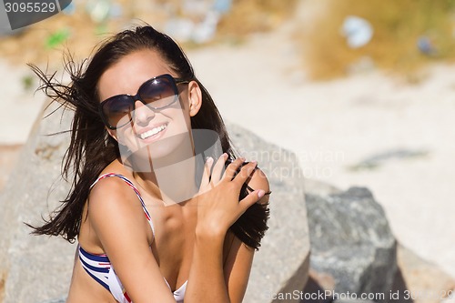 Image of Beautiful girl in sunglases