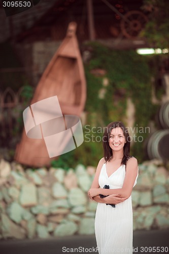 Image of Beautiful girl in garden