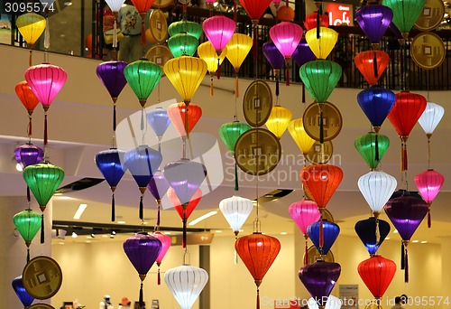 Image of Chinese lanterns adorn