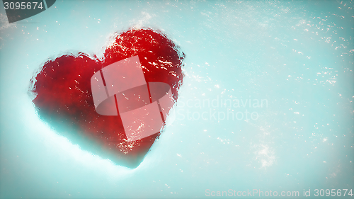 Image of Red heart greeting card. Romantic symbol of love. Saint Valentine's day.