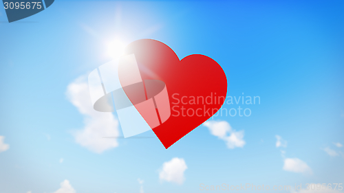 Image of Red heart greeting card. Romantic symbol of love. Saint Valentine's day.