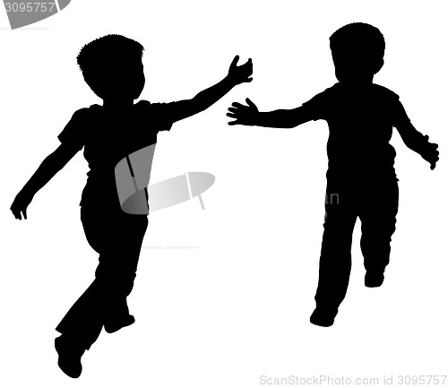 Image of Silhouettes of two little boys