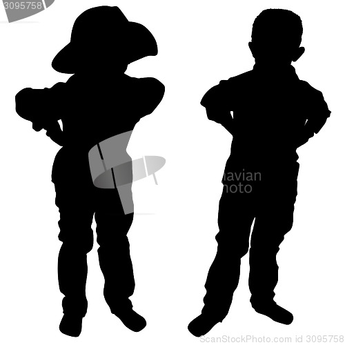 Image of Silhouettes of two little boys