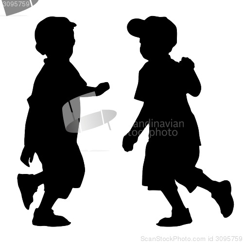 Image of Silhouettes of two little boys