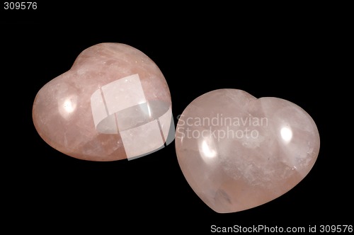 Image of Two polished stoned hearts