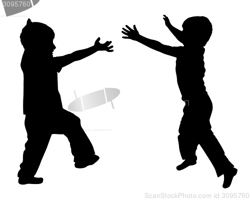 Image of Silhouettes of two little boys