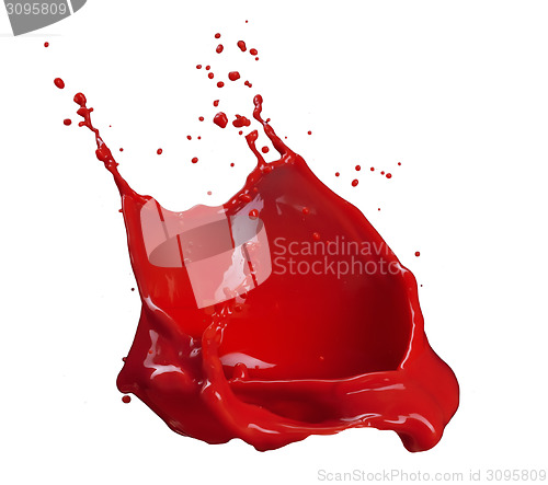 Image of splash of red paint isolated on white