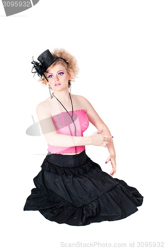 Image of Young woman playing a doll character