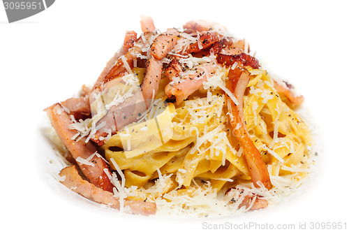 Image of Pasta Carbonara with bacon and cheese