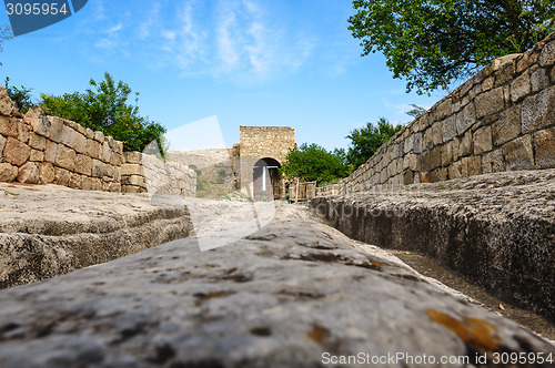 Image of Stony road in Chufut Kale, Crimea, Ukraine or Russia