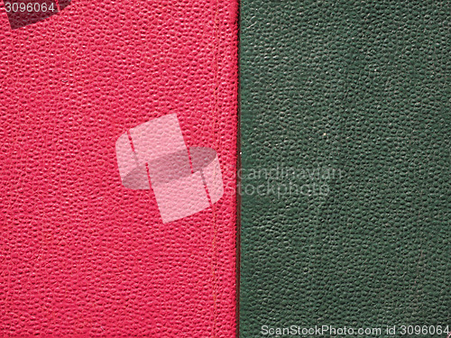 Image of Red green leatherette background