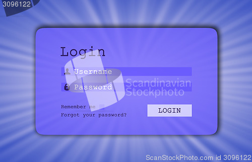 Image of Login interface - username and password