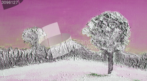 Image of Oil painting of a winter landscape