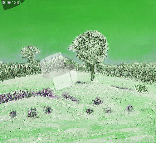 Image of Oil painting of a winter landscape